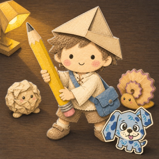 單字英雄的遊戲畫面：紙藝風格的文具戰場